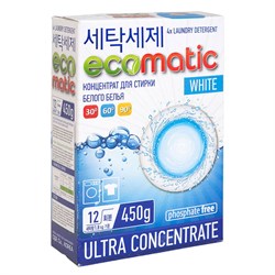 Ecomatic Стиральный порошок для белого белья 450 г - фото 12084