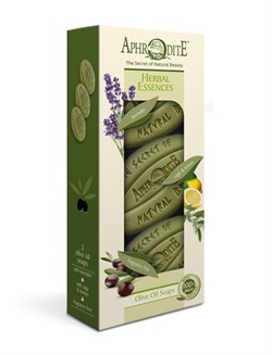 Aphrodite Набор мыла оливкового Ароматные травы. 3 куска: с лавандой с шалфеем и лимоном оригинальное без отдушек  255 гр - фото 13877