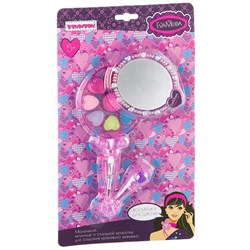 Подарочный набор для девочек Косметичка-зеркальце с ручкой Bondibon EvaModa - фото 14045