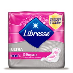Libresse Гигиенические прокладки Ultra Normal 10 шт с мягкой поверхностью - фото 15701