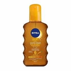 Nivea Увлажняющее масло-спрей для загара с каротином SPF 6 200 мл - фото 17060