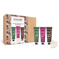 Подарочный набор Inspiration ECOLATIER (3 крема для рук по 30 мл + мыло 80 г) - фото 19306