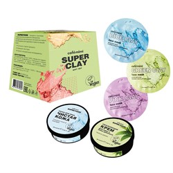 Подарочный набор Super CLAY Cafe mimi (скраб 50 мл, гель 50 мл, 3 маски для лица по 10 мл) - фото 19323