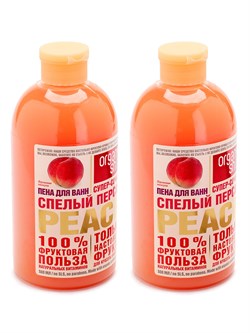 Organic Shop Фрукты Пена для ванн Спелый персик 500 мл, 2 шт - фото 19609