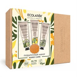 Подарочный набор Hand Сare ECOLATIER (3 крема для рук по 30 мл + мыло 80 г) - фото 20493