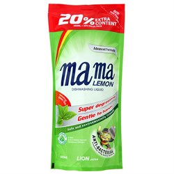 Mama Lemon Гель для мытья посуды и детских принадлежностей зеленый чай 600 мл запаска - фото 7291