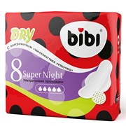 BiBi Гигиенические прокладки Super Night Dry ультратонкие 8 шт