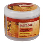 Флоресан Натуральное мыло Медовое для ухода за лицом и телом с гречишным медом и отрубями 450 г Флоресан Натуральное мыло Медовое для ухода за лицом и телом с гречишным медом и отрубями 450 г